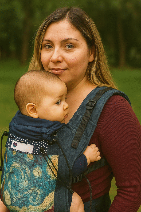 Mochila ergonómica noche estrellada (6-24m)