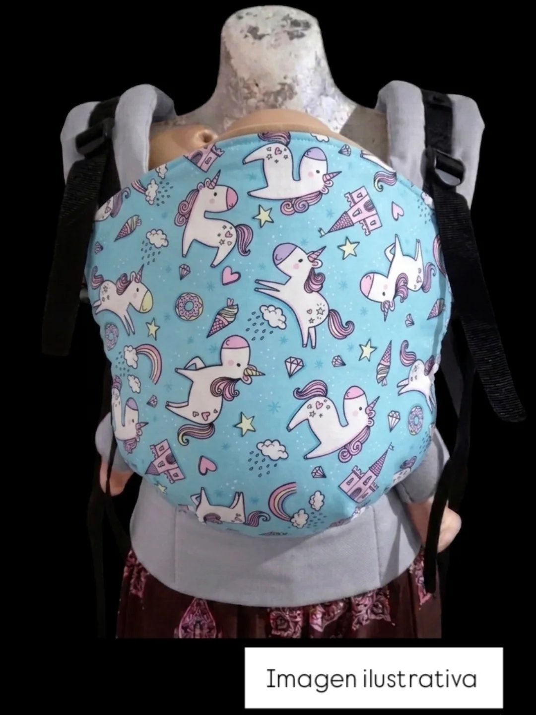 Mochila ergonómica evolutiva 3-4 meses a 3 años estampada/clima mixto