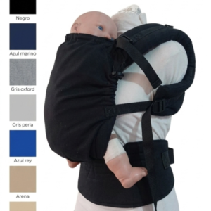 Mochila ergonómica evolutiva 3-4 meses a 3 años algodón lisa. Elige color