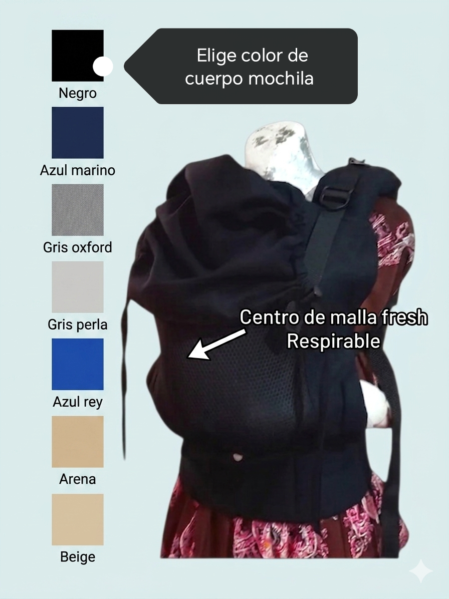 Mochila ergonómica talla baby
Bebes de 6 a 18/24 meses lisa fresh 🔥
Elige color