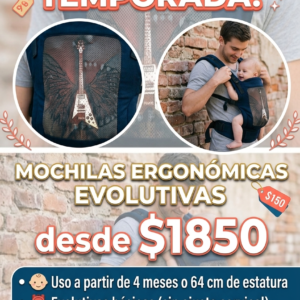 Promoción Mochila ergonómica evolutiva basica (bebés 4 meses a 3 años aprox).