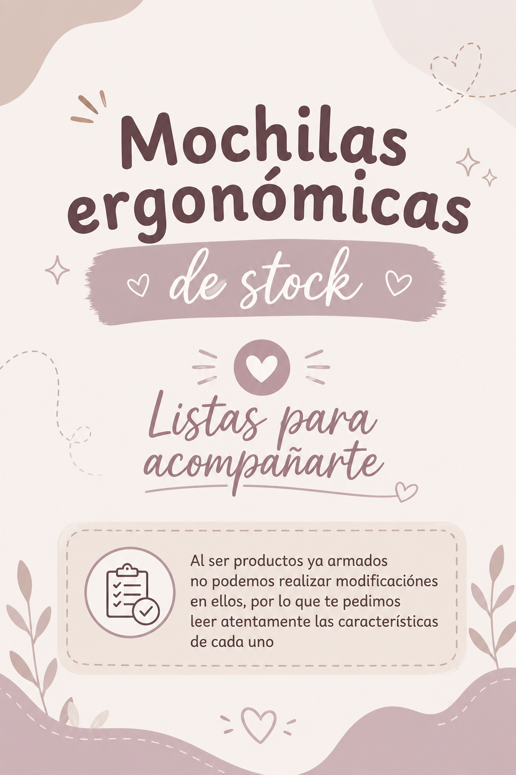 Mochilas ergonómicas de stock, listas para enviar a tu hogar, Lee a detalle su descripción